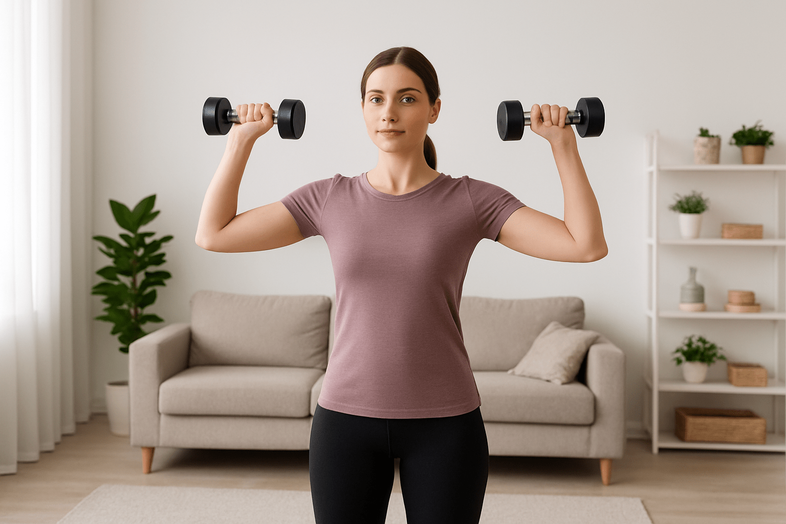 ورزش با دمبل در خانه برای بانوان